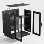 Bahut d'appoint en bois noir 41*31*16, meuble de rangement avec étagères réglables pour cuisine, chambre, salon, salle à manger