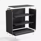 Bahut d'appoint en bois noir 41*31*16, meuble de rangement avec étagères réglables pour cuisine, chambre, salon, salle à manger