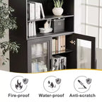 Bahut d'appoint en bois noir 41*31*16, meuble de rangement avec étagères réglables pour cuisine, chambre, salon, salle à manger