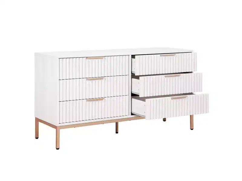 Commode 6 tiroirs avec glissières en métal – Plusieurs finitions