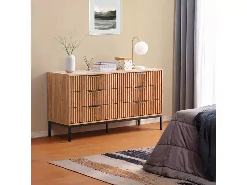 Commode 6 tiroirs avec glissières en métal – Plusieurs finitions