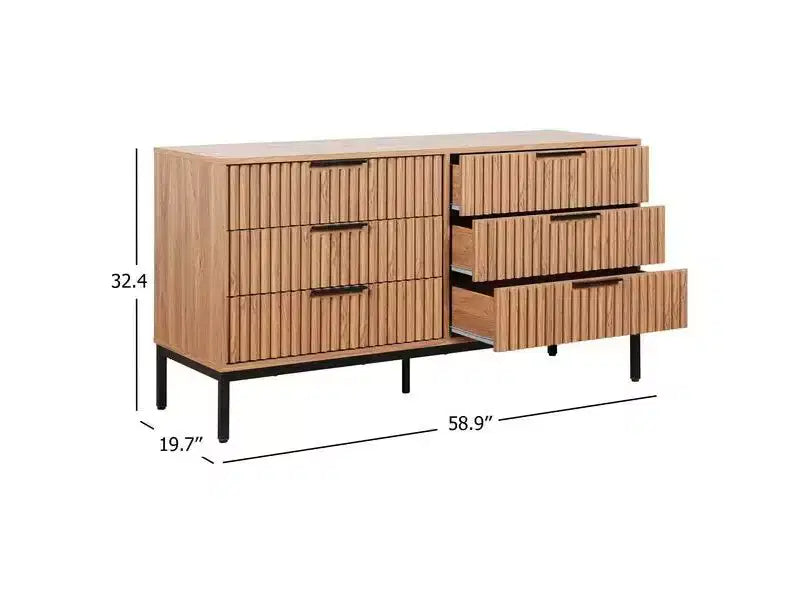 Commode 6 tiroirs avec glissières en métal – Plusieurs finitions