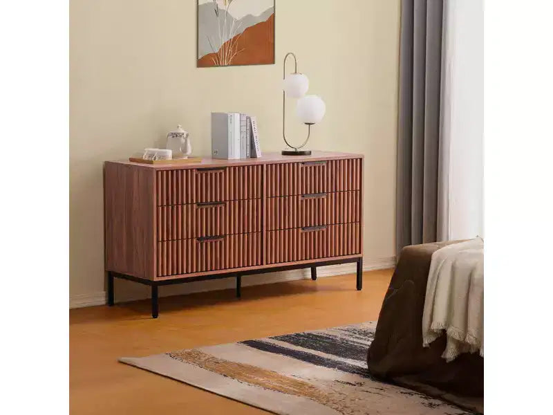 Commode 6 tiroirs avec glissières en métal – Plusieurs finitions