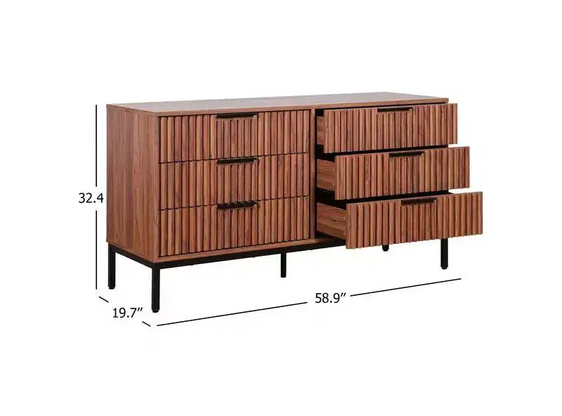 Commode 6 tiroirs avec glissières en métal – Plusieurs finitions