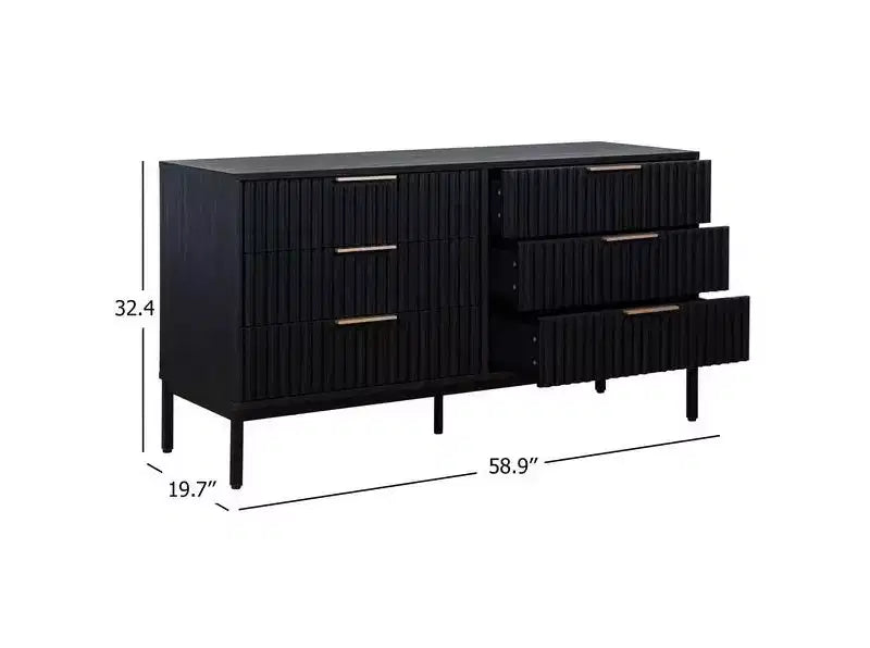 Commode 6 tiroirs avec glissières en métal – Plusieurs finitions
