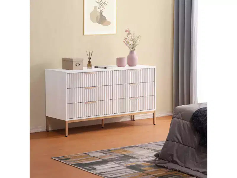 Commode 6 tiroirs avec glissières en métal – Plusieurs finitions