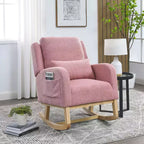 Fauteuil d'appoint moderne pour chambre à coucher, fauteuil à bascule décontracté moderne de 27,5 W avec dossier haut pour salon et un oreiller lombaire