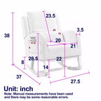 Fauteuil d'appoint moderne pour chambre à coucher, fauteuil à bascule décontracté moderne de 27,5 W avec dossier haut pour salon et un oreiller lombaire