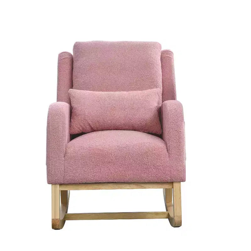 Fauteuil d'appoint moderne pour chambre à coucher, fauteuil à bascule décontracté moderne de 27,5 W avec dossier haut pour salon et un oreiller lombaire
