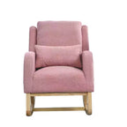 Fauteuil d'appoint moderne pour chambre à coucher, fauteuil à bascule décontracté moderne de 27,5 W avec dossier haut pour salon et un oreiller lombaire