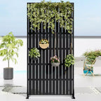 72 H35W Dovelina Gray Outdoor Freestanding Metal Privacy Screen Decorative Garden Fence