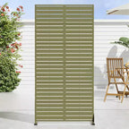 72 H35W Clôture décorative de jardin autoportante en métal gris pour l'extérieur, écran d'intimité