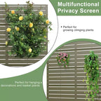 72 H35W Clôture décorative de jardin autoportante en métal gris pour l'extérieur, écran d'intimité