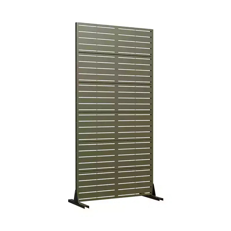 72 H35W Clôture décorative de jardin autoportante en métal gris pour l'extérieur, écran d'intimité