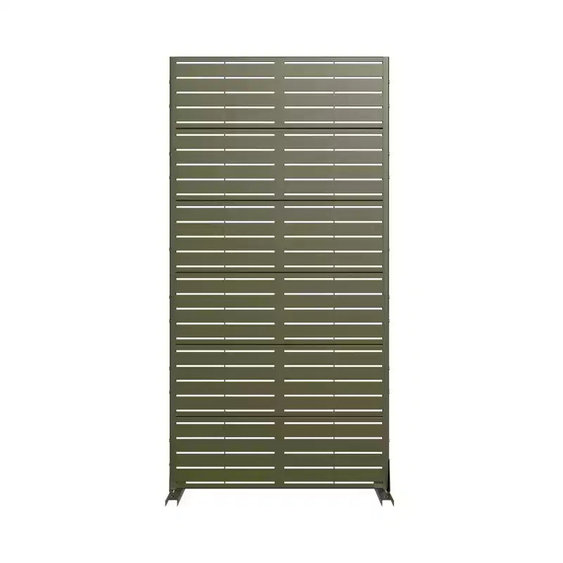 72 H35W Clôture décorative de jardin autoportante en métal gris pour l'extérieur, écran d'intimité