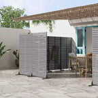 72 H35W Clôture décorative de jardin autoportante en métal gris pour l'extérieur, écran d'intimité