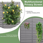72 H35W Clôture décorative de jardin autoportante en métal gris pour l'extérieur, écran d'intimité