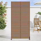 72 H35W Clôture décorative de jardin autoportante en métal gris pour l'extérieur, écran d'intimité