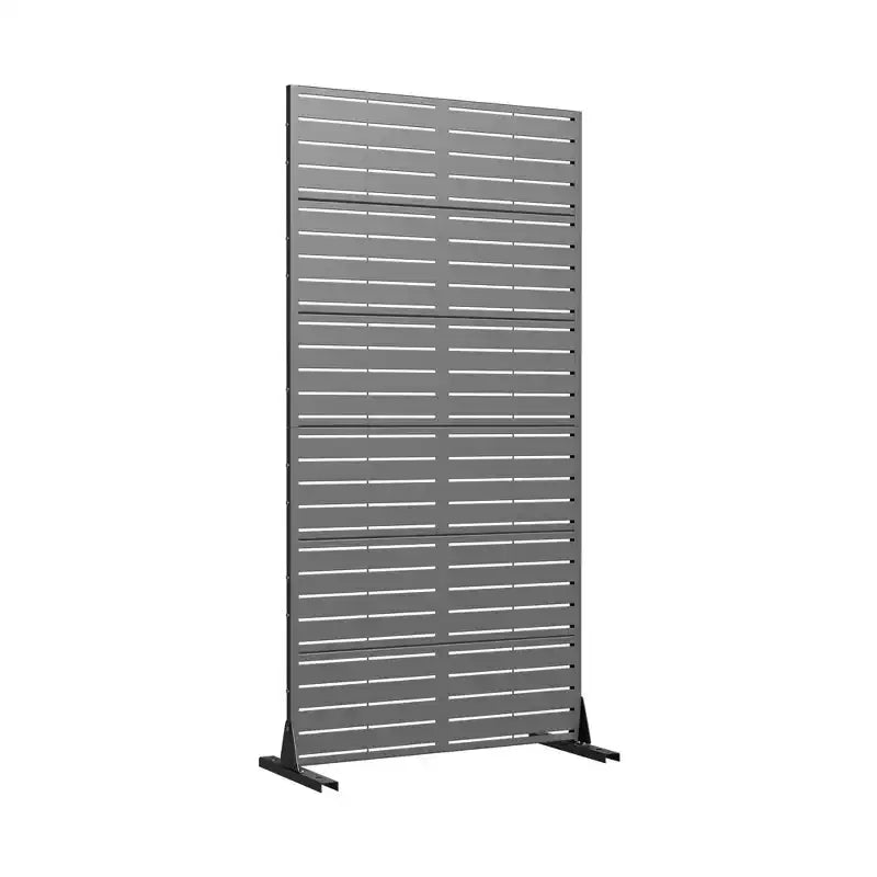 72 H35W Clôture décorative de jardin autoportante en métal gris pour l'extérieur, écran d'intimité