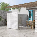 72 H35W Clôture décorative de jardin autoportante en métal gris pour l'extérieur, écran d'intimité
