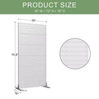 72 H35W Clôture décorative de jardin autoportante en métal gris pour l'extérieur, écran d'intimité