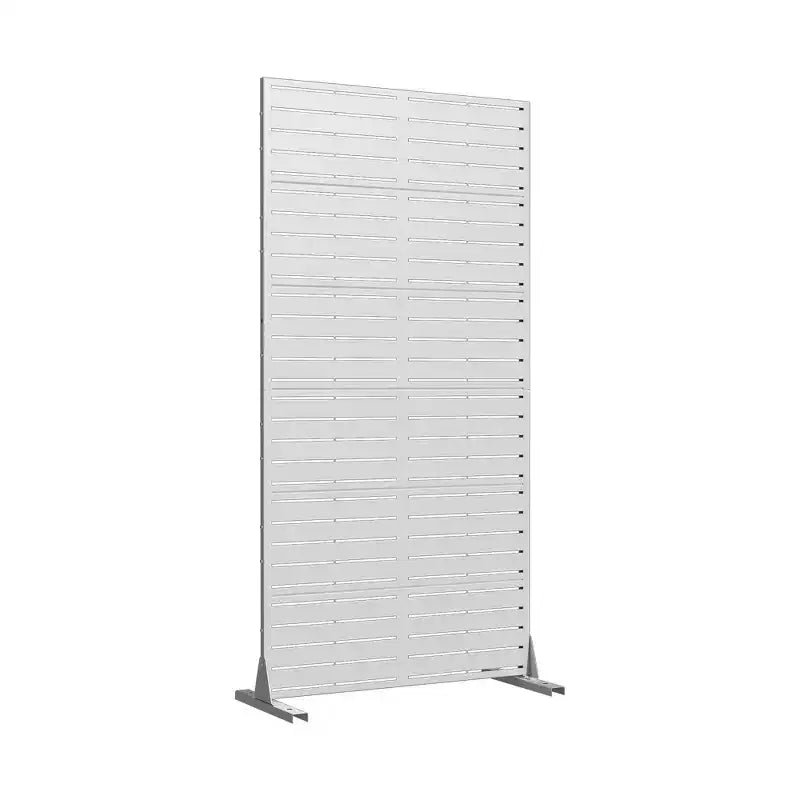 72 H35W Clôture décorative de jardin autoportante en métal gris pour l'extérieur, écran d'intimité