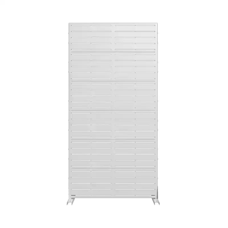 72 H35W Clôture décorative de jardin autoportante en métal gris pour l'extérieur, écran d'intimité