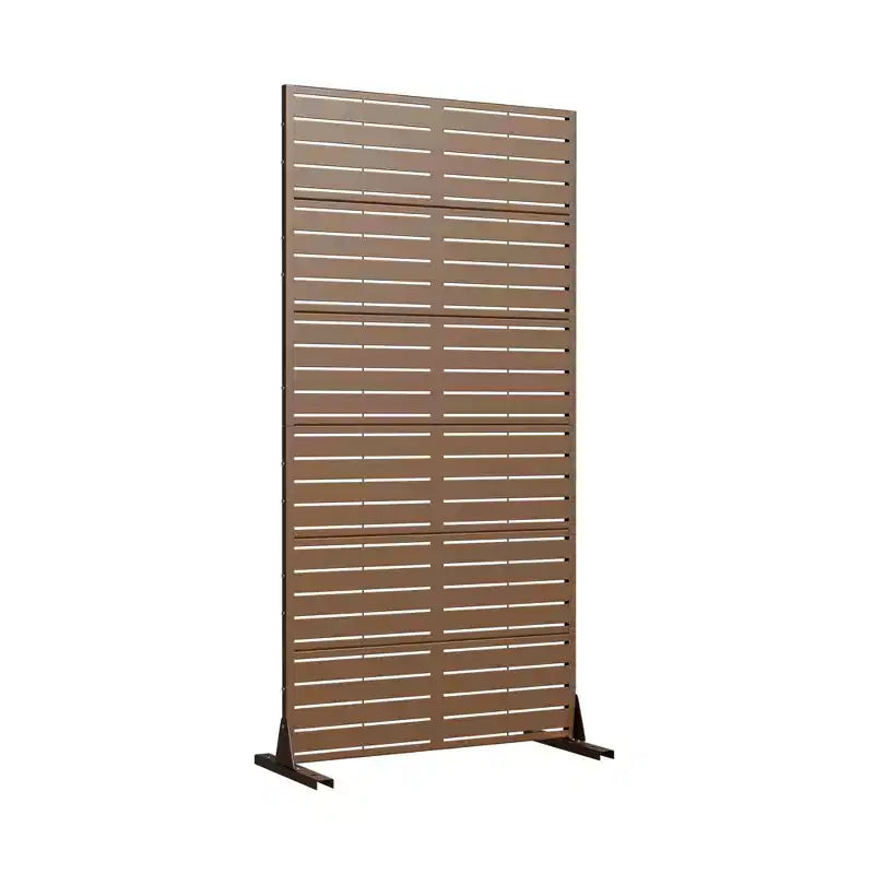 72 H35W Clôture décorative de jardin autoportante en métal gris pour l'extérieur, écran d'intimité