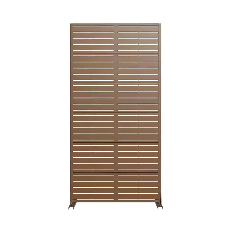 72 H35W Clôture décorative de jardin autoportante en métal gris pour l'extérieur, écran d'intimité