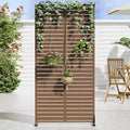 72 H35W Clôture décorative de jardin autoportante en métal gris pour l'extérieur, écran d'intimité