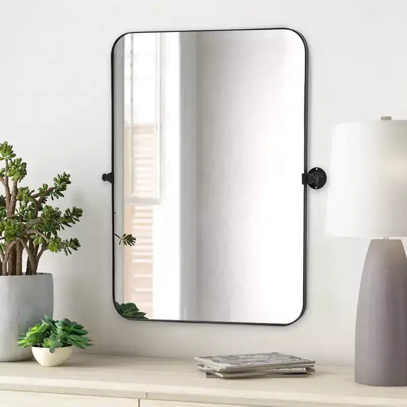 Miroir psyché rond arqué en bois 64x21, blanc, pleine longueur, pour salle de bain, chambre à coucher, entrée, salon/dressing