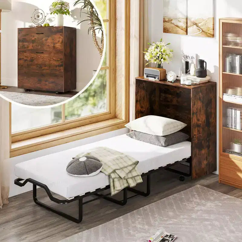 Lit de camp avec rangement et lit pliable
