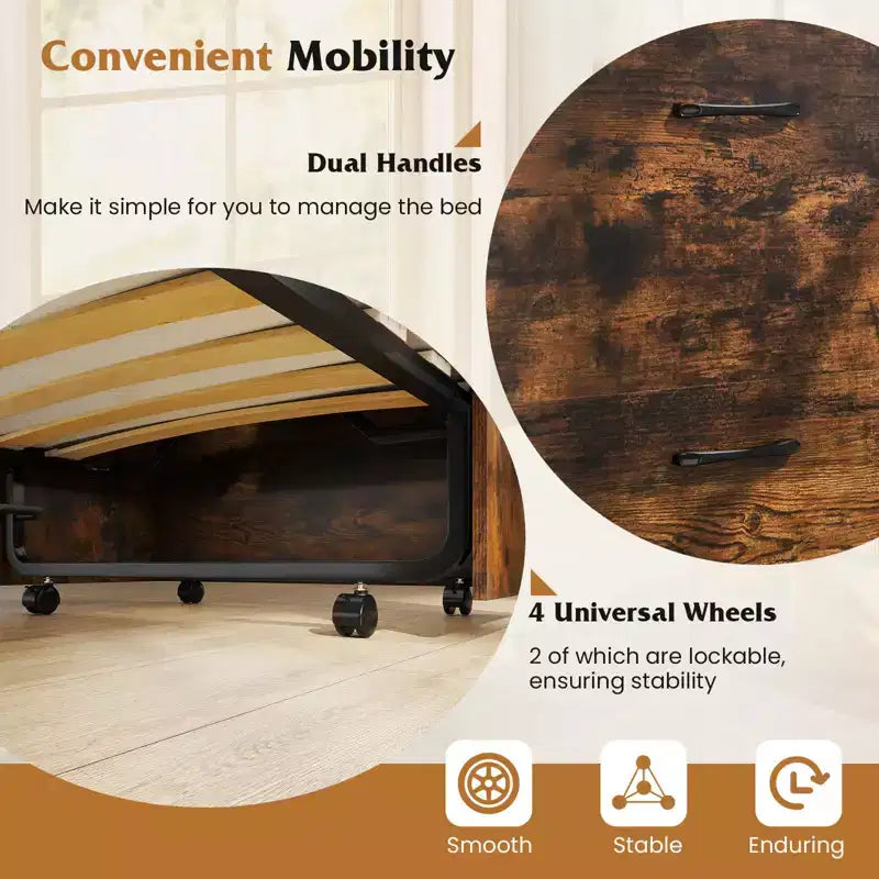Lit de camp avec rangement et lit pliable
