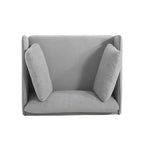 Fauteuil de salon vintage marron en similicuir avec revêtement en polyester/PU, cadre en bois et pieds en acier, 39 po