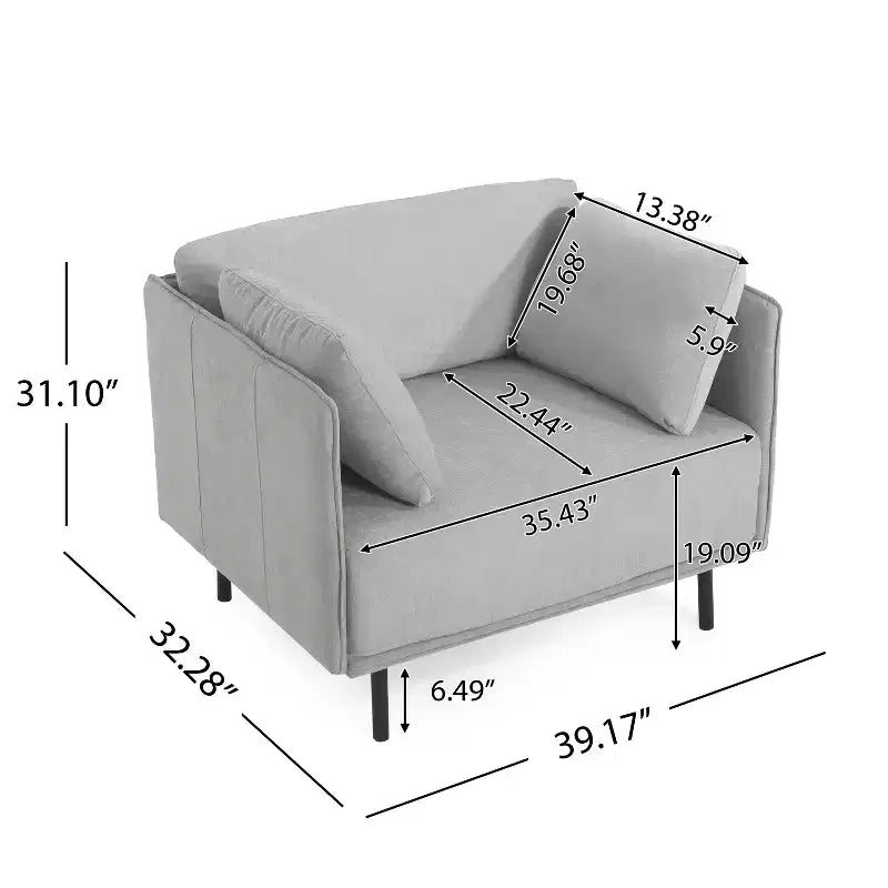 Fauteuil de salon vintage marron en similicuir avec revêtement en polyester/PU, cadre en bois et pieds en acier, 39 po