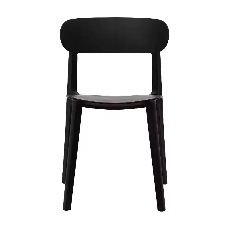 Chaise de terrasse empilable intérieur-extérieur avec dossier incurvé, chaise commerciale en résine toutes saisons