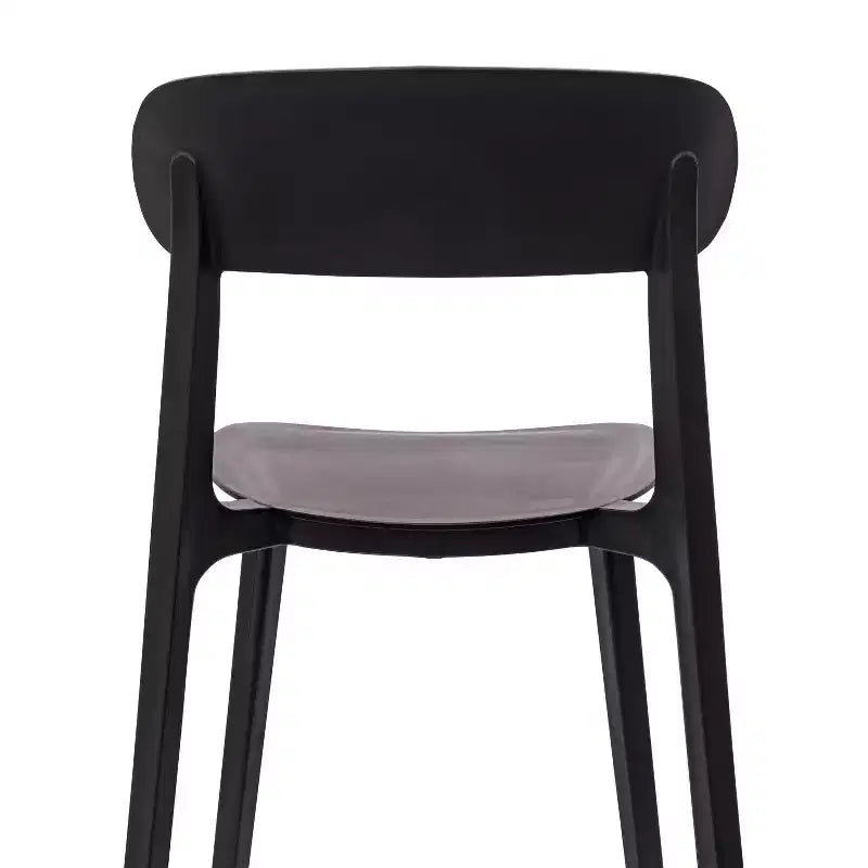 Chaise de terrasse empilable intérieur-extérieur avec dossier incurvé, chaise commerciale en résine toutes saisons