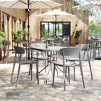 Chaise de terrasse empilable intérieur-extérieur avec dossier incurvé, chaise commerciale en résine toutes saisons