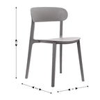 Chaise de terrasse empilable intérieur-extérieur avec dossier incurvé, chaise commerciale en résine toutes saisons