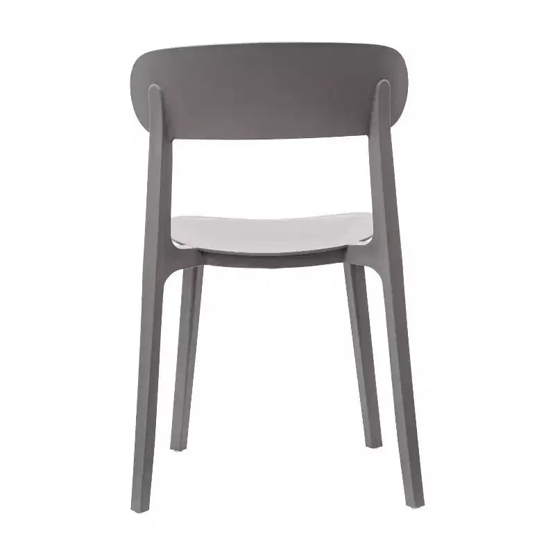 Chaise de terrasse empilable intérieur-extérieur avec dossier incurvé, chaise commerciale en résine toutes saisons