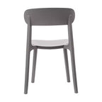 Chaise de terrasse empilable intérieur-extérieur avec dossier incurvé, chaise commerciale en résine toutes saisons