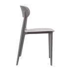 Chaise de terrasse empilable intérieur-extérieur avec dossier incurvé, chaise commerciale en résine toutes saisons