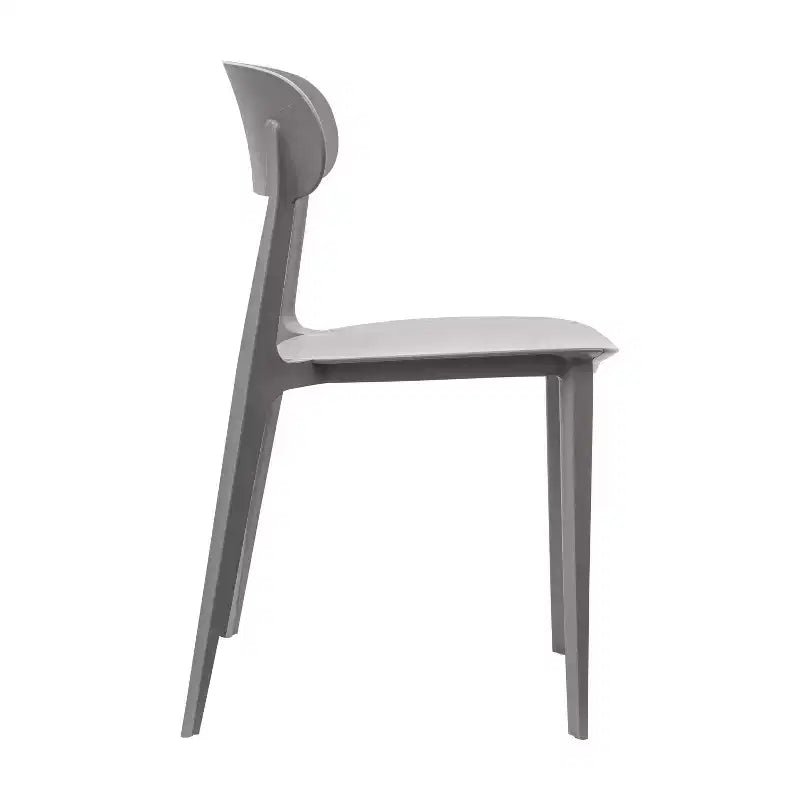 Chaise de terrasse empilable intérieur-extérieur avec dossier incurvé, chaise commerciale en résine toutes saisons