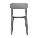 Chaise de terrasse empilable intérieur-extérieur avec dossier incurvé, chaise commerciale en résine toutes saisons
