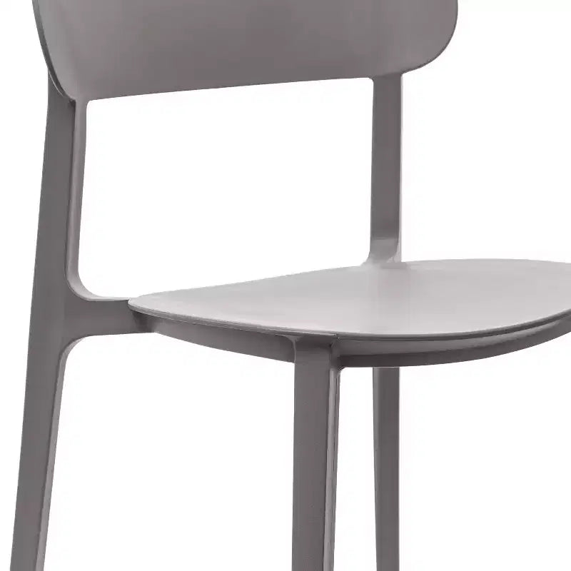 Chaise de terrasse empilable intérieur-extérieur avec dossier incurvé, chaise commerciale en résine toutes saisons