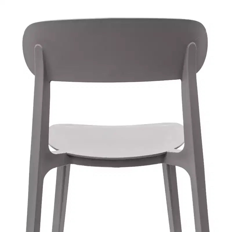 Chaise de terrasse empilable intérieur-extérieur avec dossier incurvé, chaise commerciale en résine toutes saisons