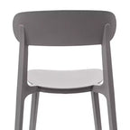 Chaise de terrasse empilable intérieur-extérieur avec dossier incurvé, chaise commerciale en résine toutes saisons