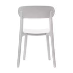 Chaise de terrasse empilable intérieur-extérieur avec dossier incurvé, chaise commerciale en résine toutes saisons