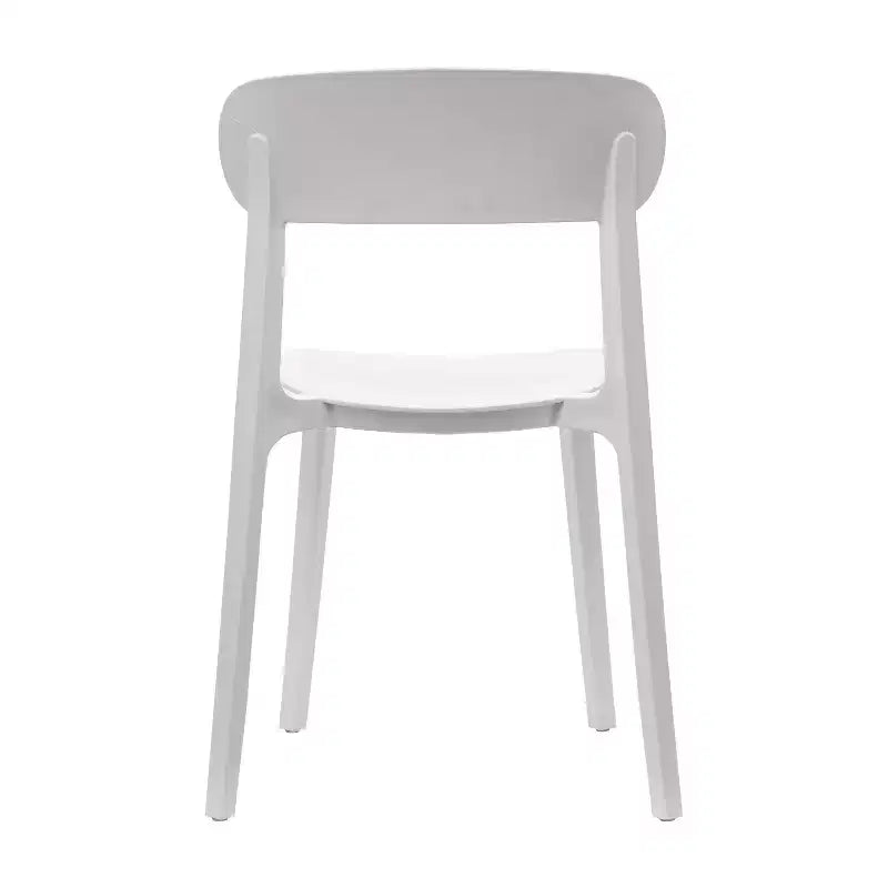Chaise de terrasse empilable intérieur-extérieur avec dossier incurvé, chaise commerciale en résine toutes saisons