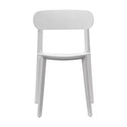 Chaise de terrasse empilable intérieur-extérieur avec dossier incurvé, chaise commerciale en résine toutes saisons